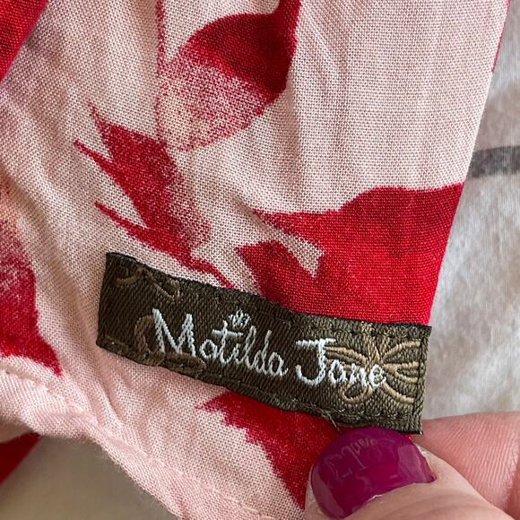 Matilda Jane Miri Floral Jeweled Tunic Mandarin Collar Ruffle Blouse Medium - Picture 11 of 11